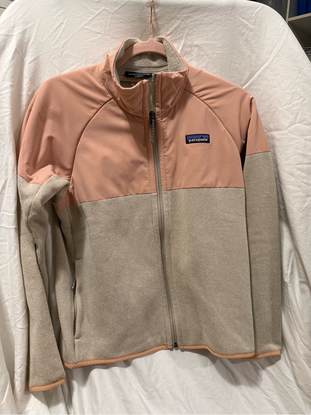 Patagonia Two-Tone Pink and Beige Full-Zip Jacket